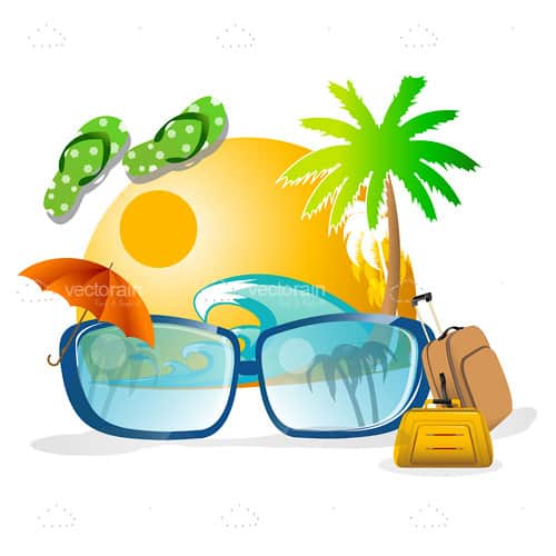 Summer Holiday Card with Beach Theme